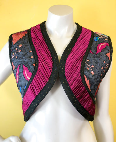 Jeanne Marc wearable art quilted genie vest. Pick up more vintage clothing from our boutique in Berkeley, California!