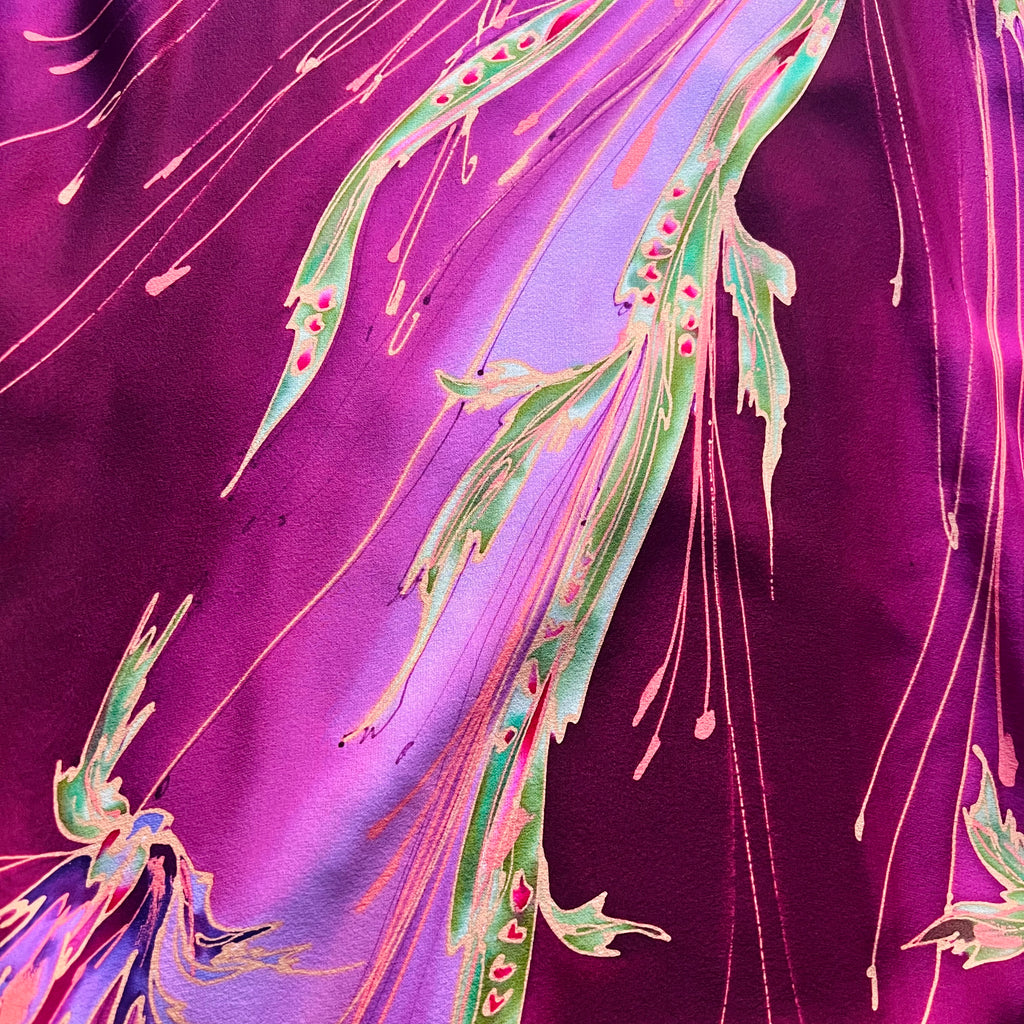 Yolanda Lorente for Imagnin Hand Painted Silk Dress — vintage Yolanda Lorente dress in multicolour