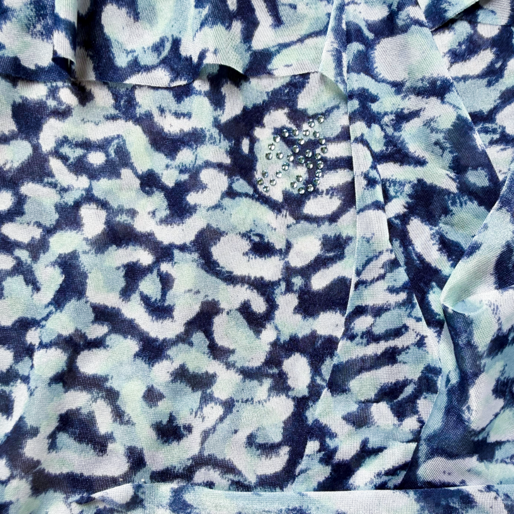 Blumarine Sheer Blue Ruffle Tank — vintage 2000s Blumarine top in blue