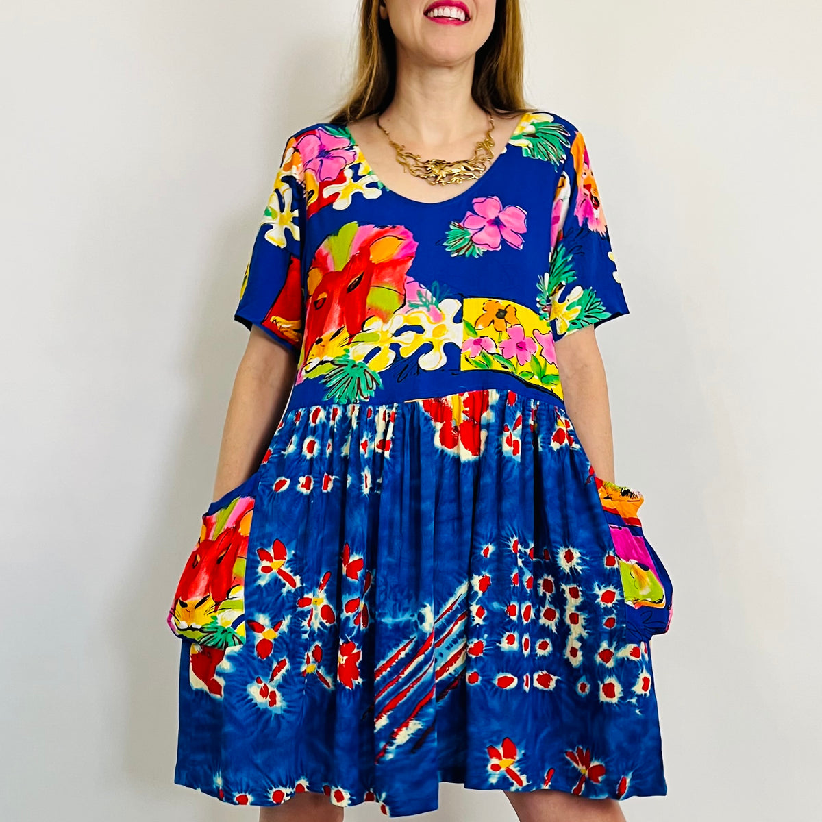 Jams World Lion Print 1990s Sun Dress — vintage 1990s Jams World dress
