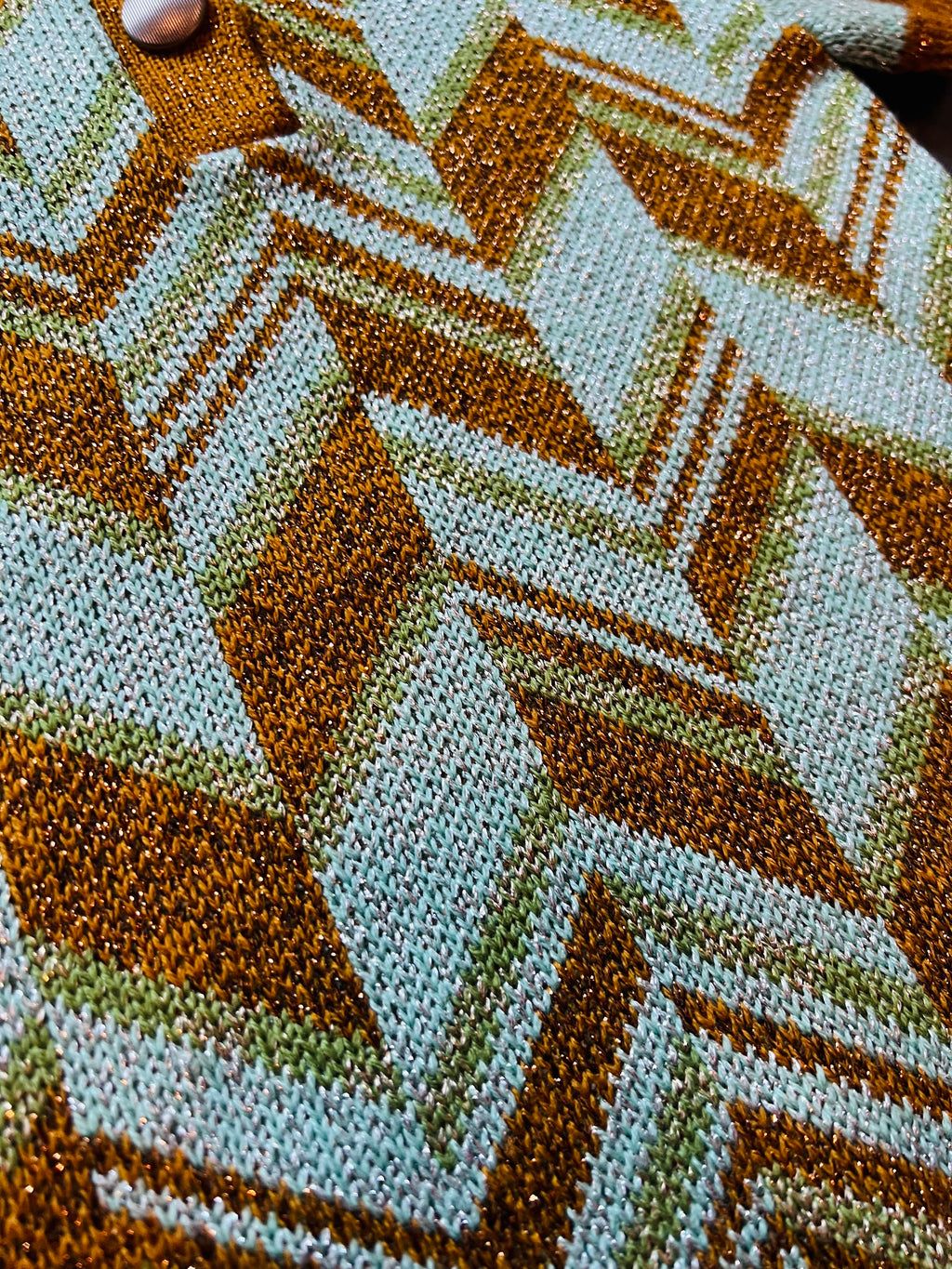 Miu Miu 2014 Metallic Knit Chevron Sweater — vintage Miu Miu knit