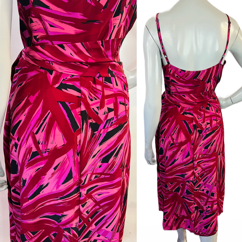 Betsey Johnson 1990s Magenta Raspberry Silk Dress — vintage 1990s Betsey Johnson dress in pink