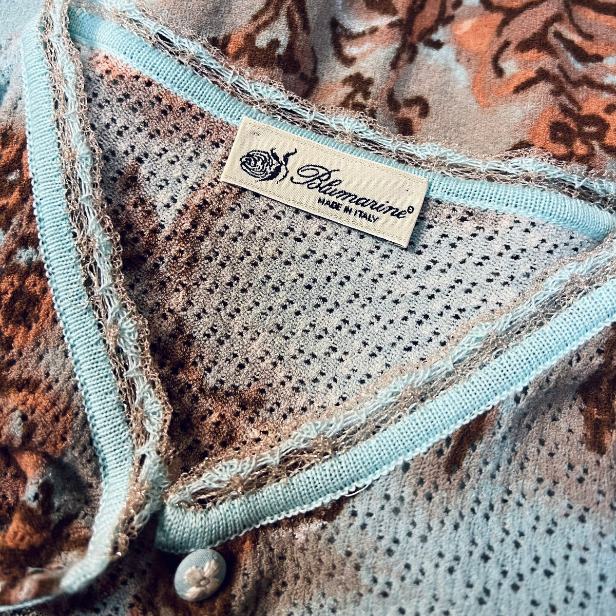 Blumarine Rose Knit 90s Cardigan — vintage 1990s Blumarine top in pink