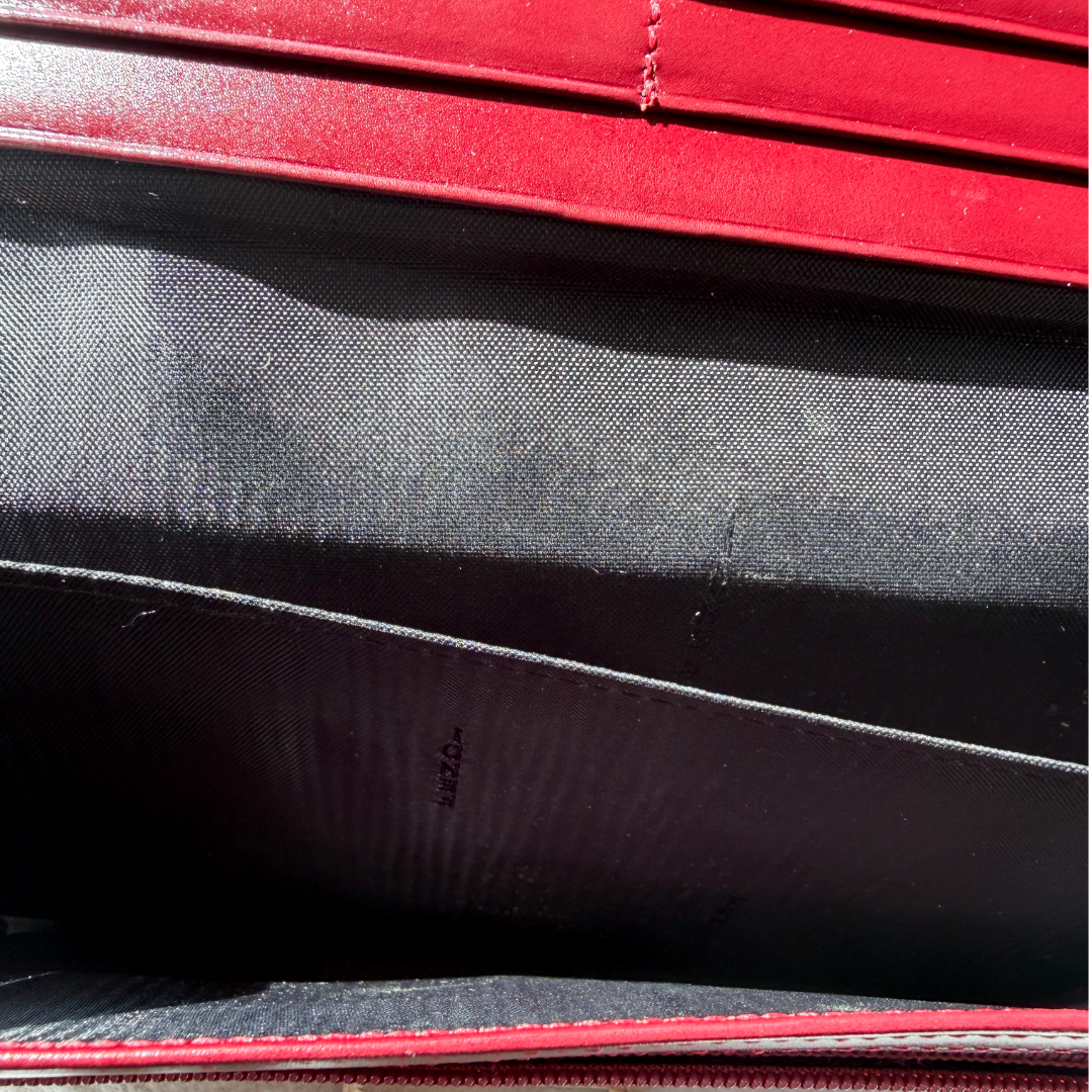 Fendi Red Zucca Long Wallet — vintage Fendi bag in red