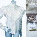 Gunne Sax Creme Victoriana Lace + Cotton Blouse — vintage 1970s Gunne Sax top
