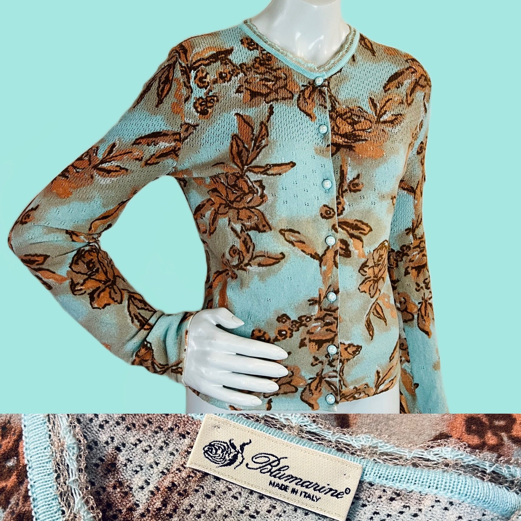 Blumarine Rose Knit 90s Cardigan — vintage 1990s Blumarine top in pink