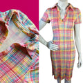 Diane Von Furstenberg Rainbow Silk Collared Dress — vintage Diane Von Furstenberg dress in multicolour