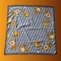 Fendi FF Zucca Chains & Clockwork Scarf — vintage Fendi scarf in white, gold, grey