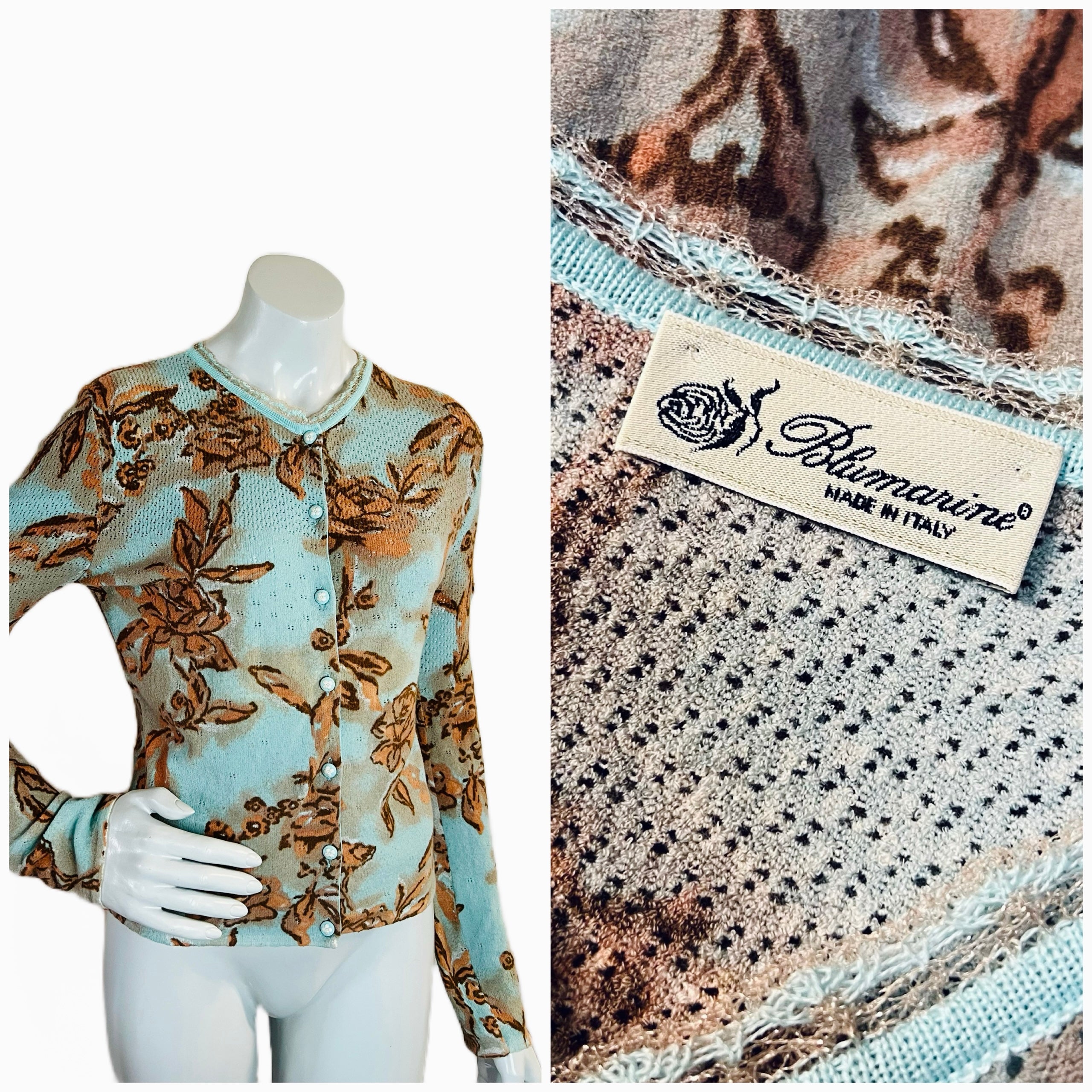 Blumarine Rose Knit 90s Cardigan — vintage 1990s Blumarine top in pink