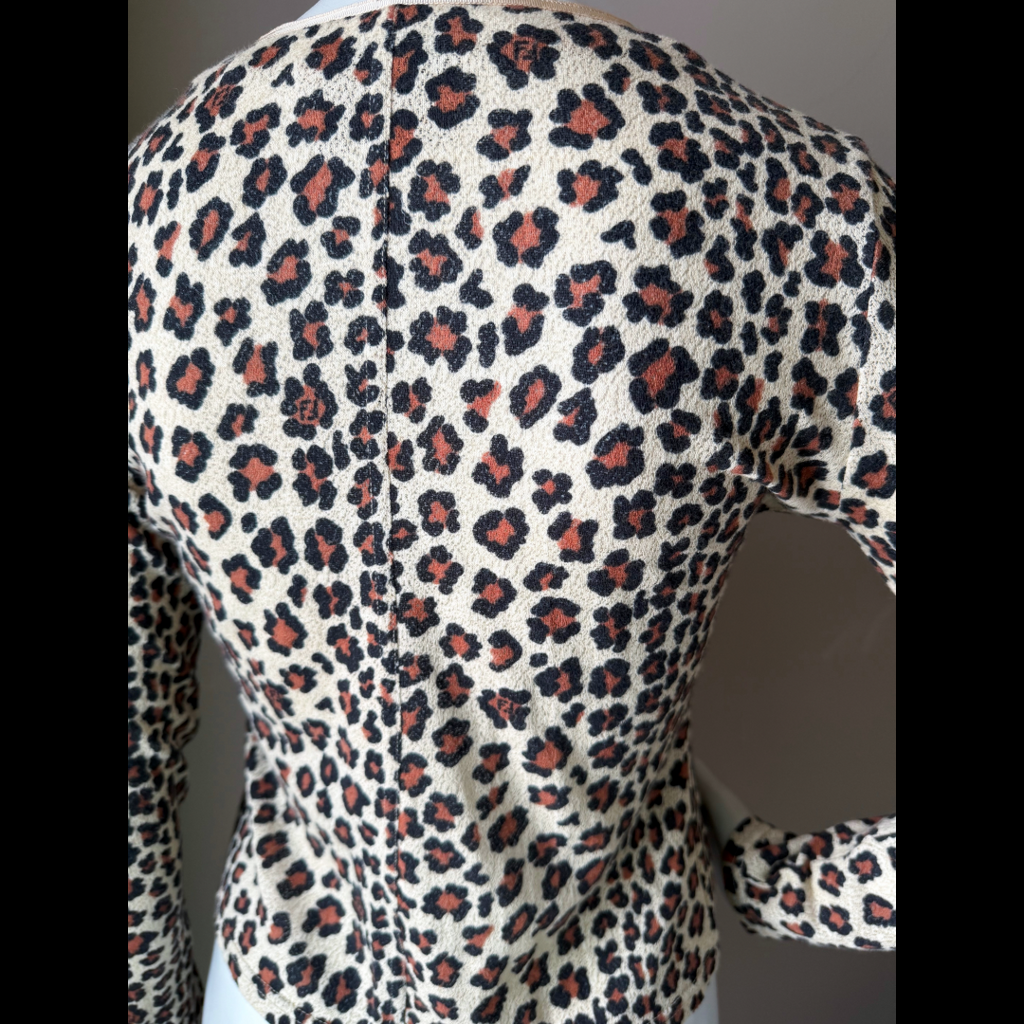 90s Fendi Jeans Leopard FF Cardigan — vintage 1990s Fendi knit in brown