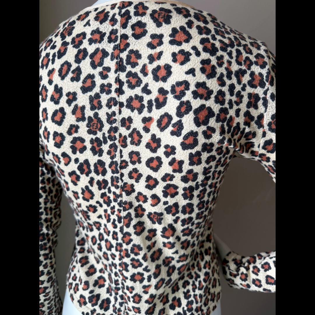 90s Fendi Jeans Leopard FF Cardigan — vintage 1990s Fendi knit in brown