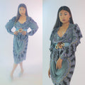 Zandra Rhodes London Blue Silk Dress — vintage Zandra Rhodes dress in blue
