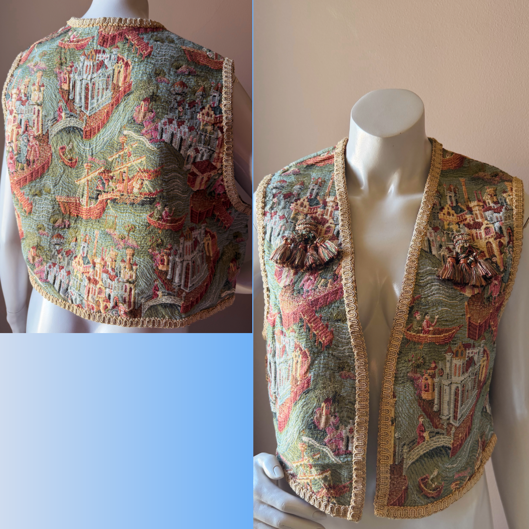 Unique vintage tapestry garment.