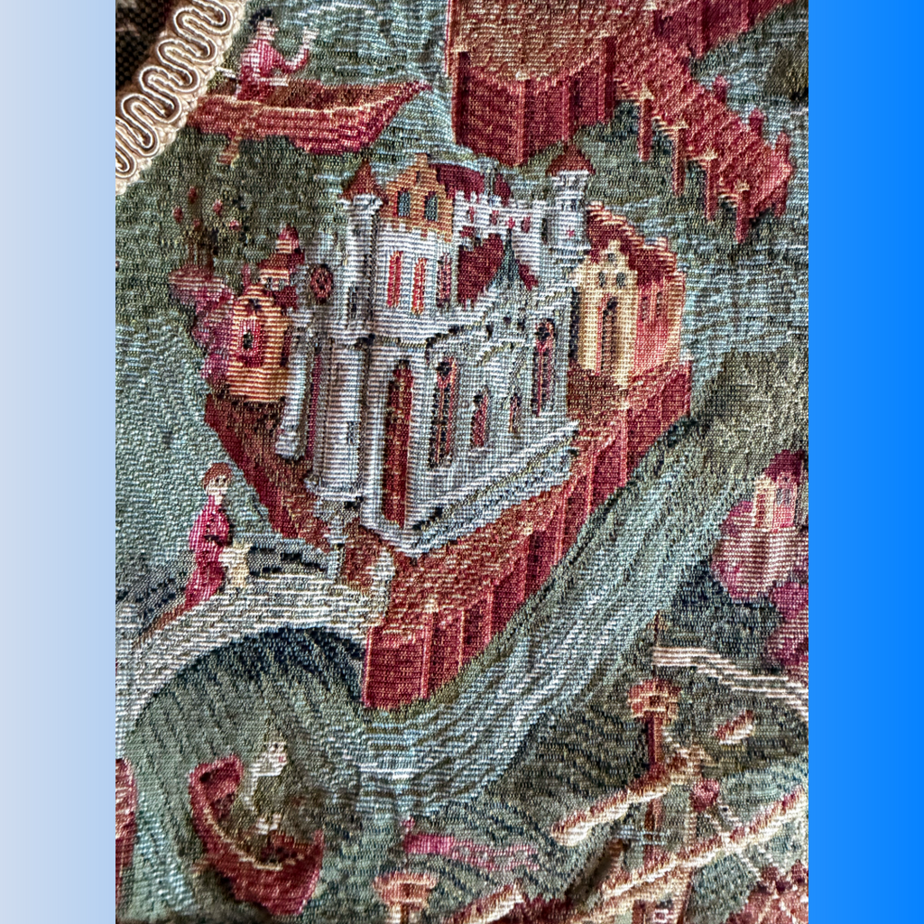 Italian Tapestry Castle Tassel Vest — vintage jacket