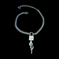 Christian Dior Silver Lock and Key Charm Chain Bracelet Galliano — vintage 2000s Christian Dior jewellery in silver