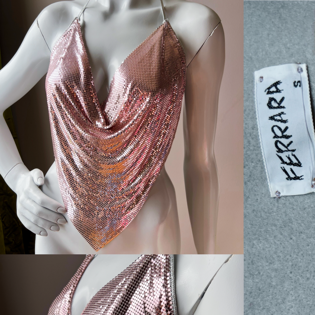 Incredible Ferrara mesh halter top