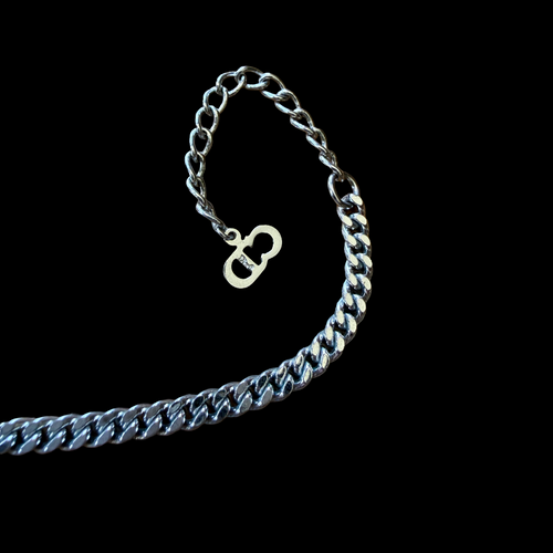 Christian Dior Silver Lock and Key Charm Chain Bracelet Galliano — vintage 2000s Christian Dior jewellery in silver