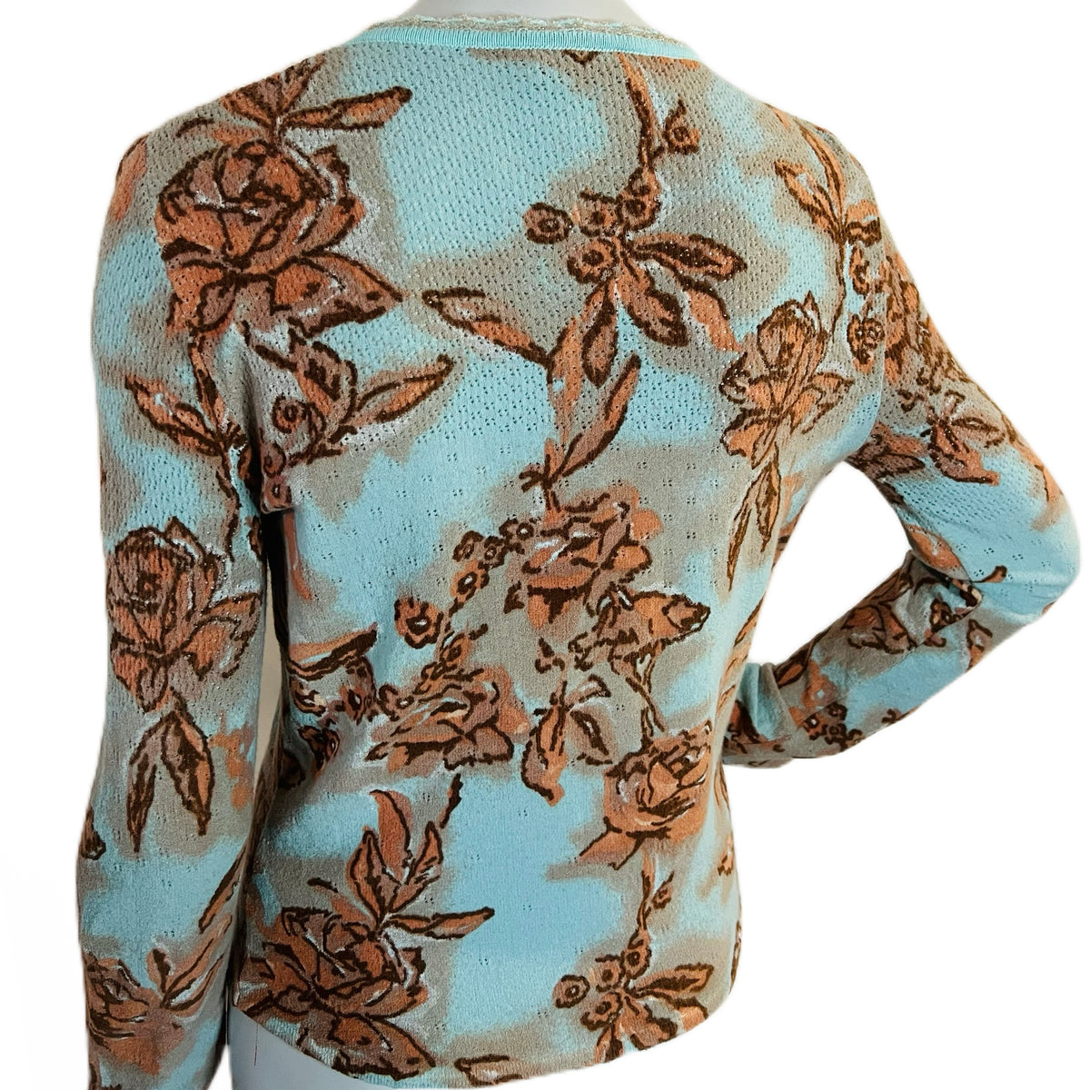 Blumarine Rose Knit 90s Cardigan — vintage 1990s Blumarine top in pink