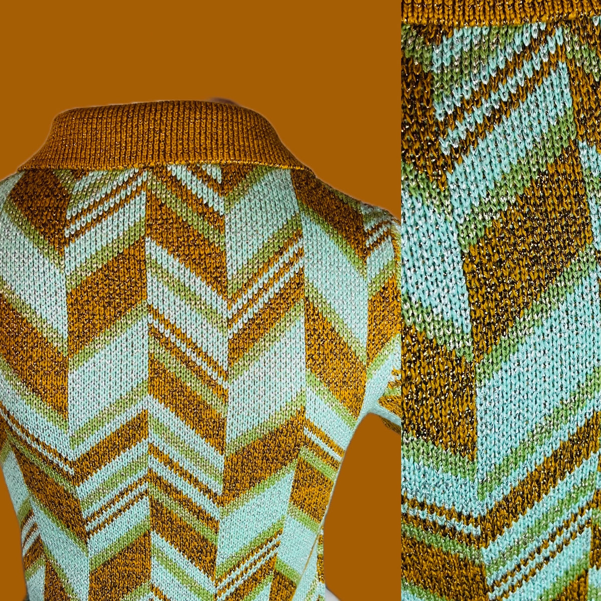 Miu Miu 2014 Metallic Knit Chevron Sweater — vintage Miu Miu knit