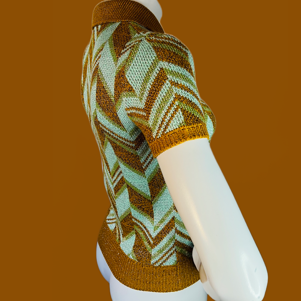 Miu Miu 2014 Metallic Knit Chevron Sweater — vintage Miu Miu knit