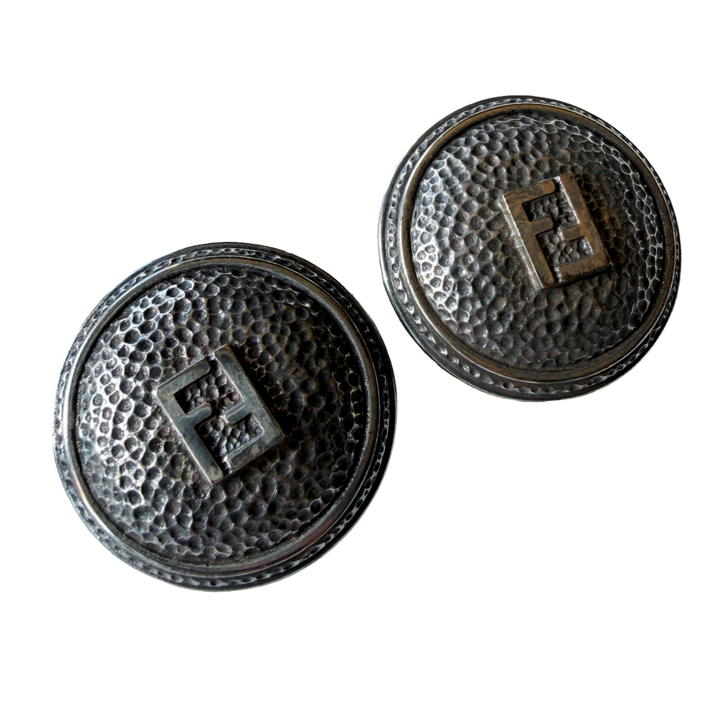Vintage Fendi jewelry button style authentic earrings