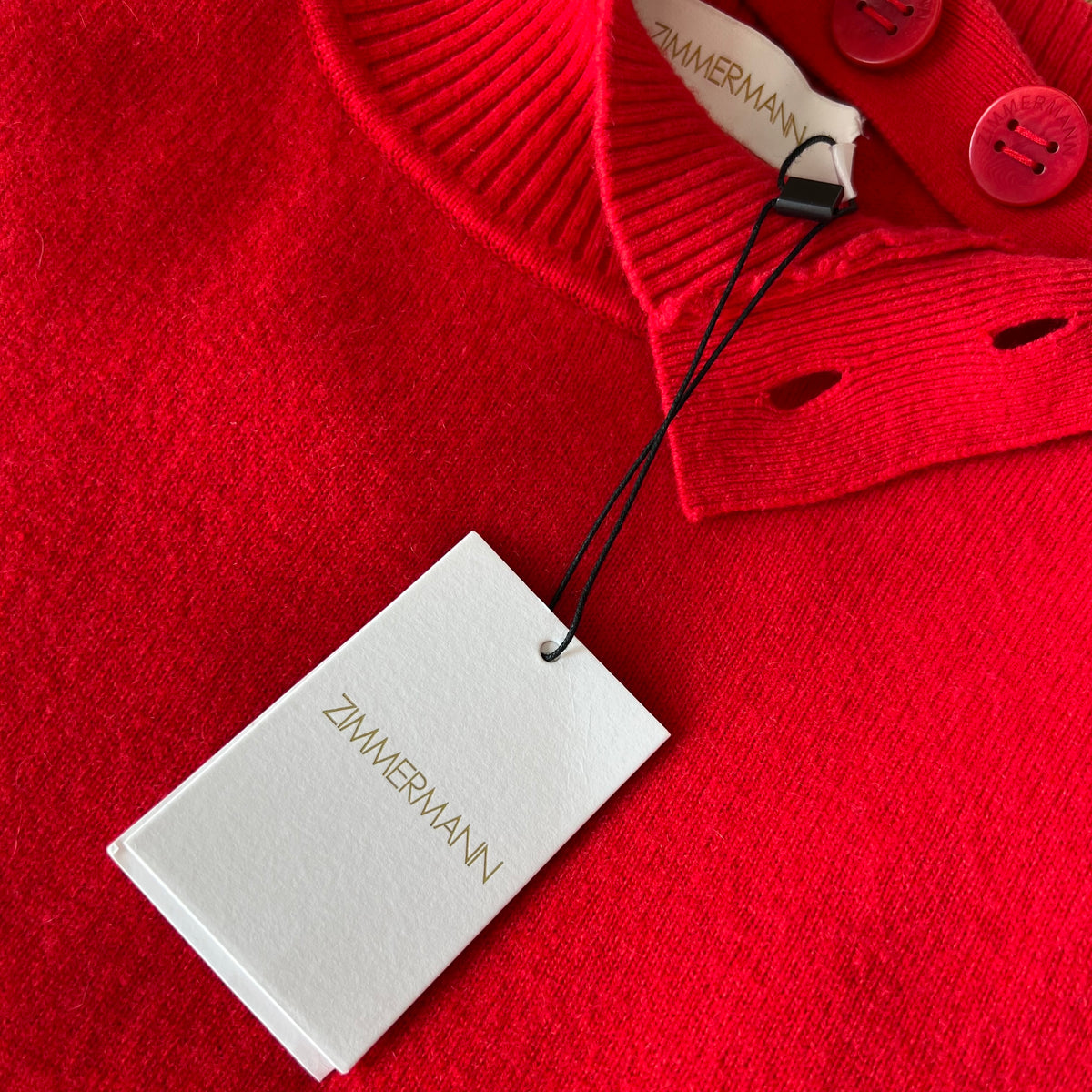 Red Zimmermann New with Tags Cashmere Sweater — vintage Zimmermann knit in red