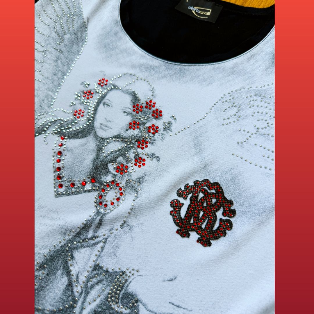 Roberto Cavalli Angel Grail Studded Tshirt