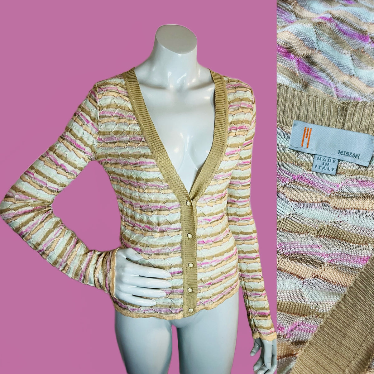 M Missoni pink cardigan