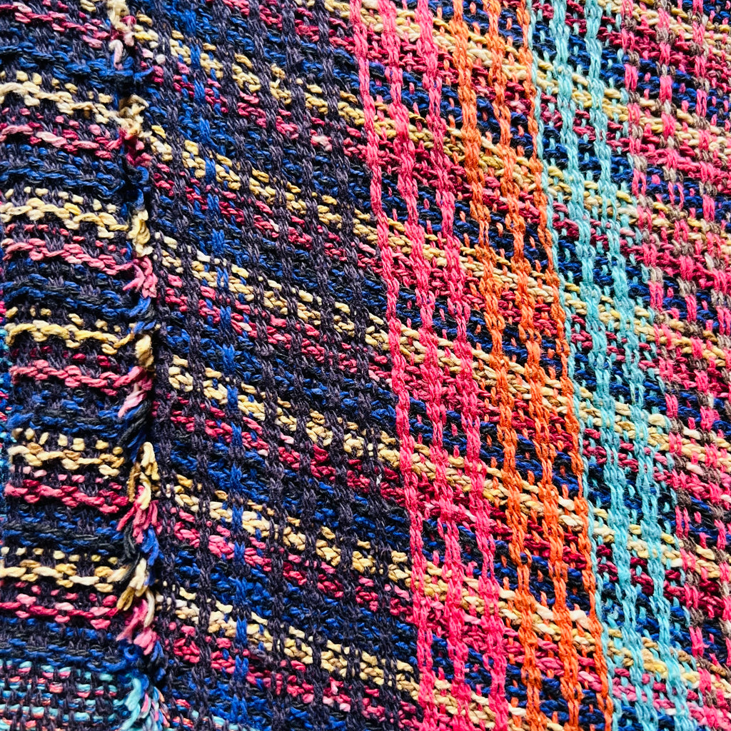 Peggy Kondo Rainbow Hand Woven Jacket — vintage Peggy Kondo top in multicolour