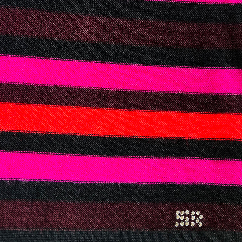 Sonia Rykiel Cashmere Striped Knit Mock Neck Top — vintage Sonia Rykiel top