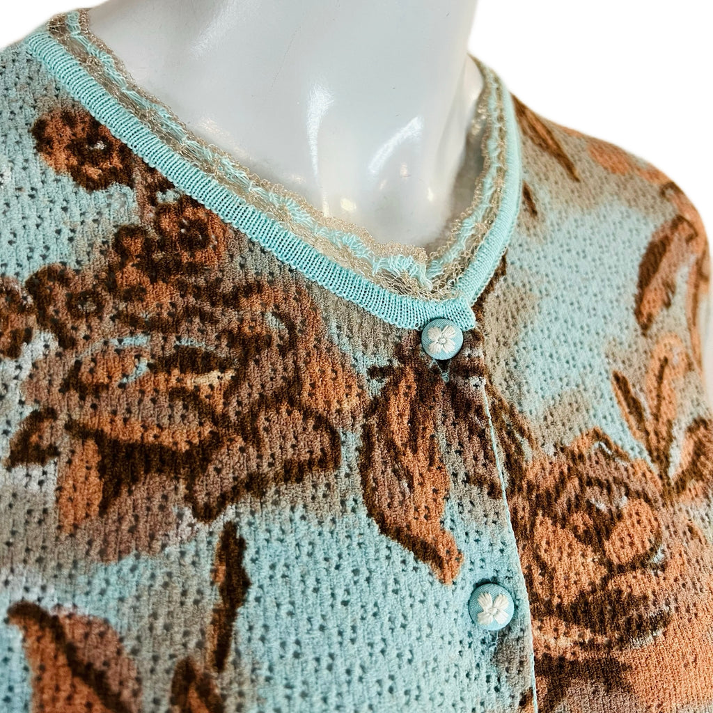 Blumarine Rose Knit 90s Cardigan — vintage 1990s Blumarine top in pink