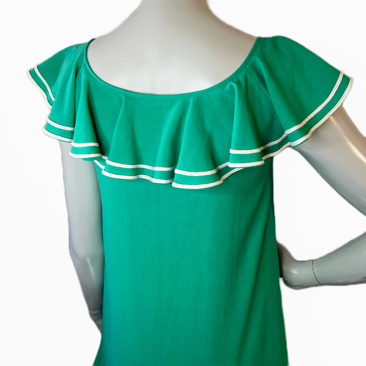 Christian Dior Green & White 80s Ready to Wear Dress — vintage 1980s Christian Dior dress in white, green