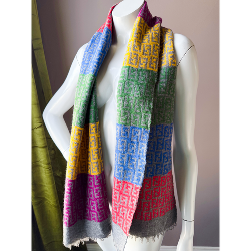 Fendi zucca authentic rainbow scarf