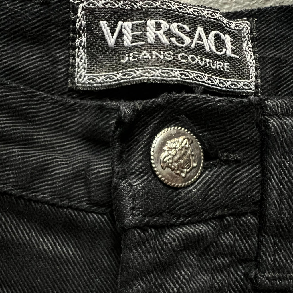 Versace Jeans Couture 90s Black Jeans — vintage 1990s Versace bottoms in black