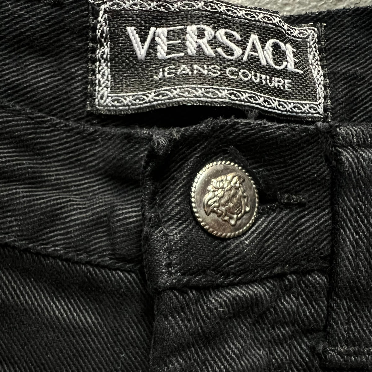 Versace Jeans Couture 90s Black Jeans — vintage 1990s Versace bottoms in black
