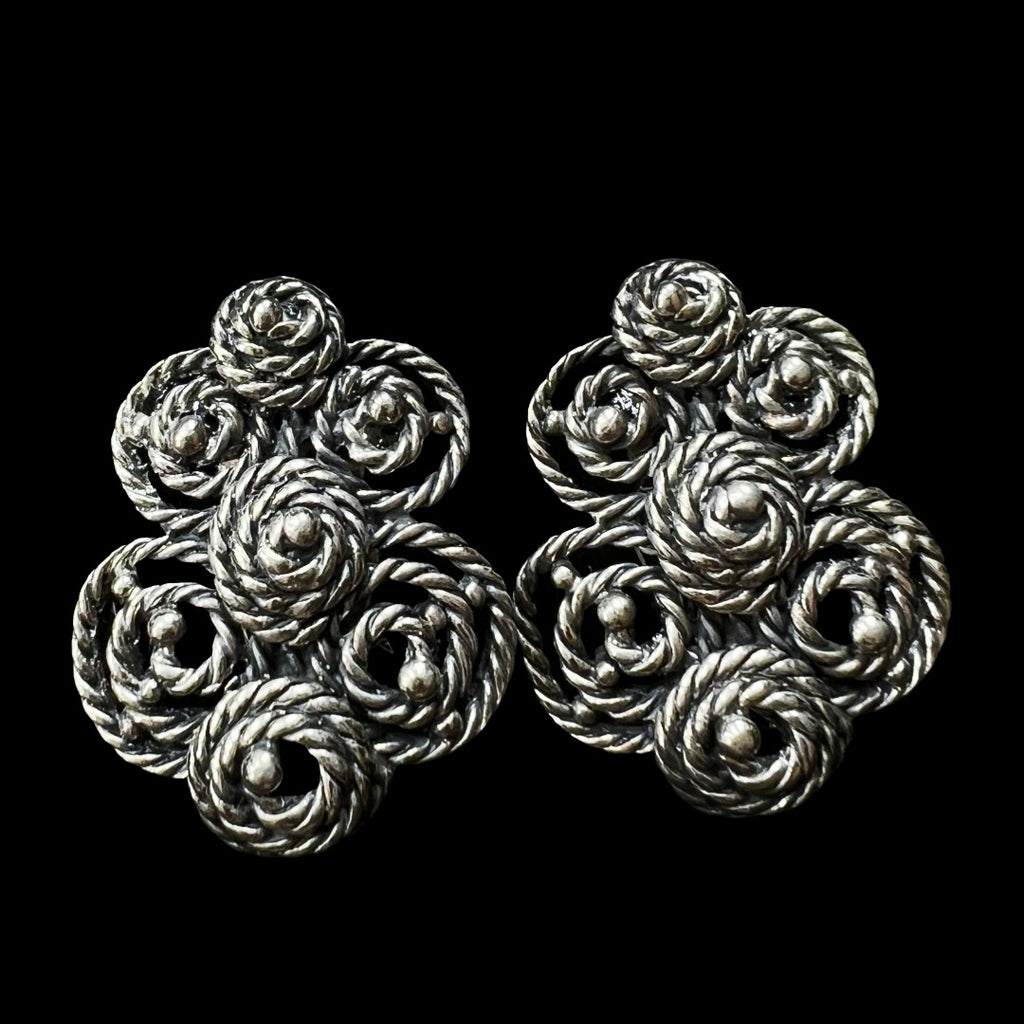 Vintage Schiaparelli costume jewelry clip on earrings.
