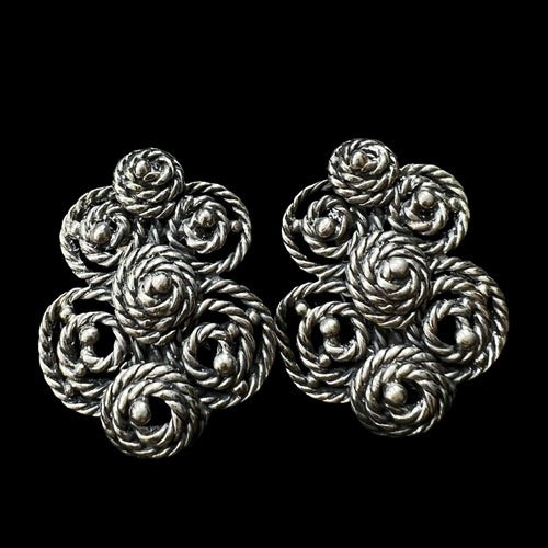 Vintage Schiaparelli costume jewelry clip on earrings.