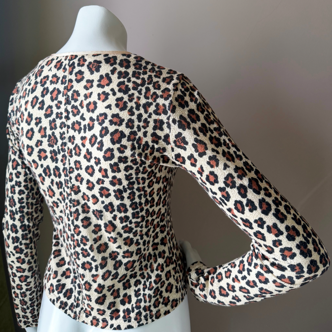 90s Fendi Jeans Leopard FF Cardigan — vintage 1990s Fendi knit in brown