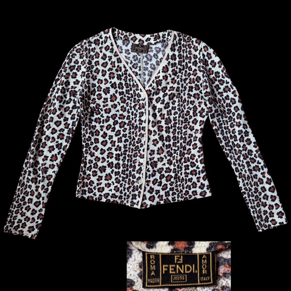 90s Fendi Jeans Leopard FF Cardigan – Empress Vintage