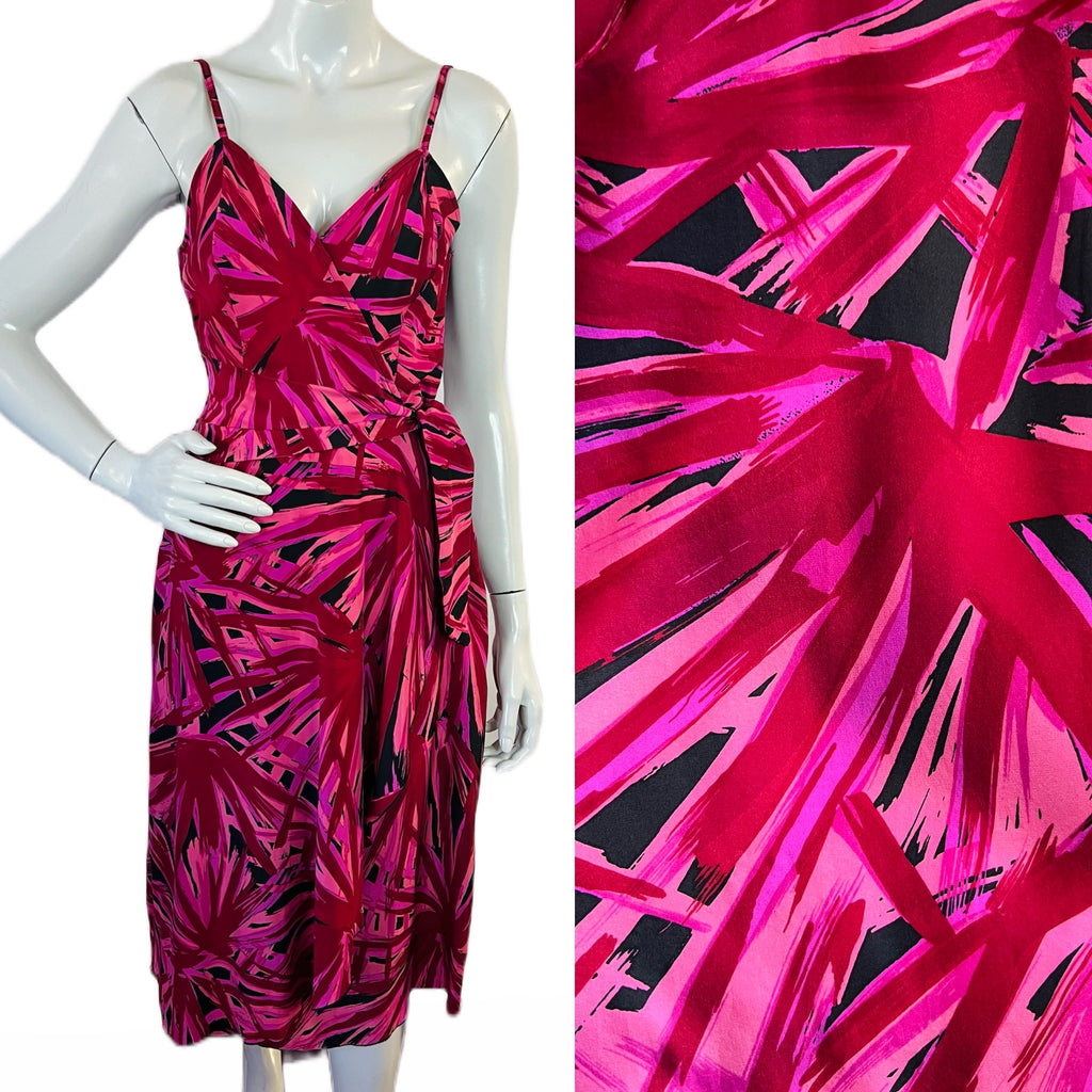 Betsey Johnson 1990s Magenta Raspberry Silk Dress — vintage 1990s Betsey Johnson dress in pink