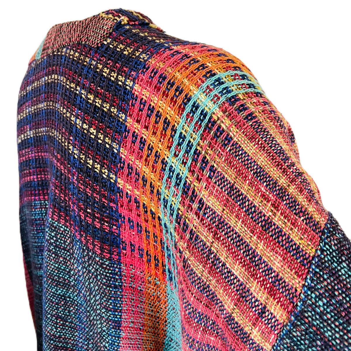 Peggy Kondo Rainbow Hand Woven Jacket — vintage Peggy Kondo top in multicolour