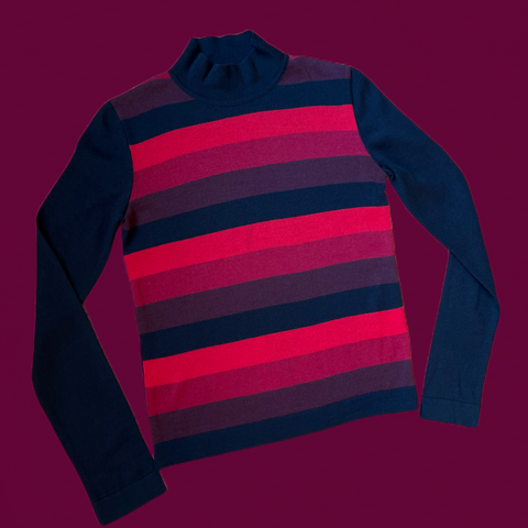 D&G vintage Dolce and Gabbana striped knit mock neck top