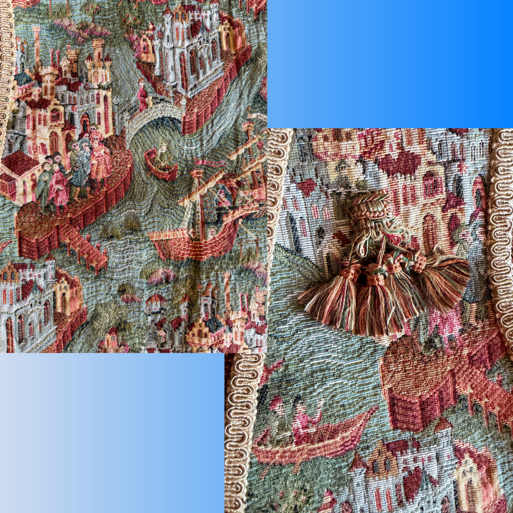 Italian Tapestry Castle Tassel Vest — vintage jacket