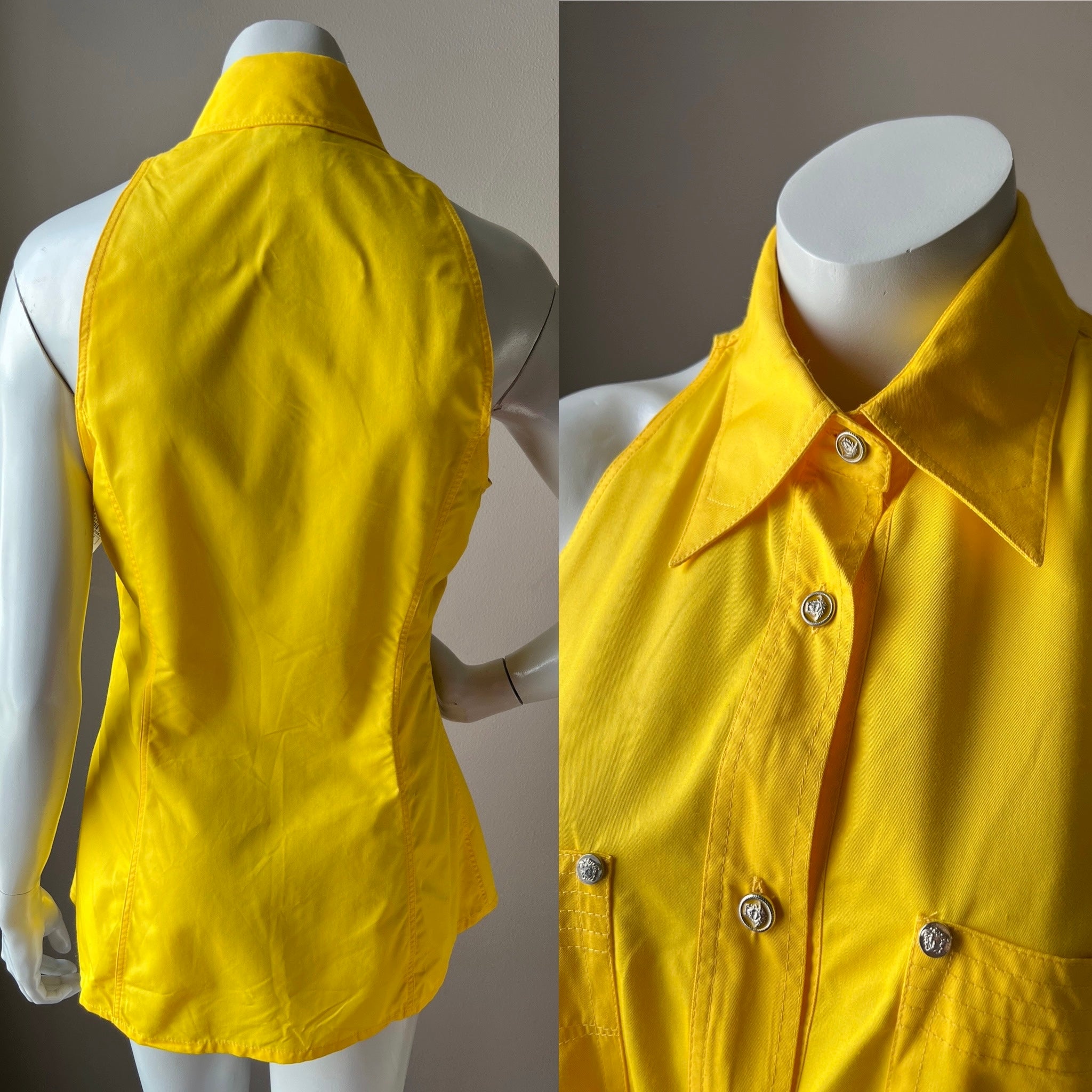 Versace JC 90s Banana Yellow Tunic Top — vintage 1990s Versace caftan in yellow