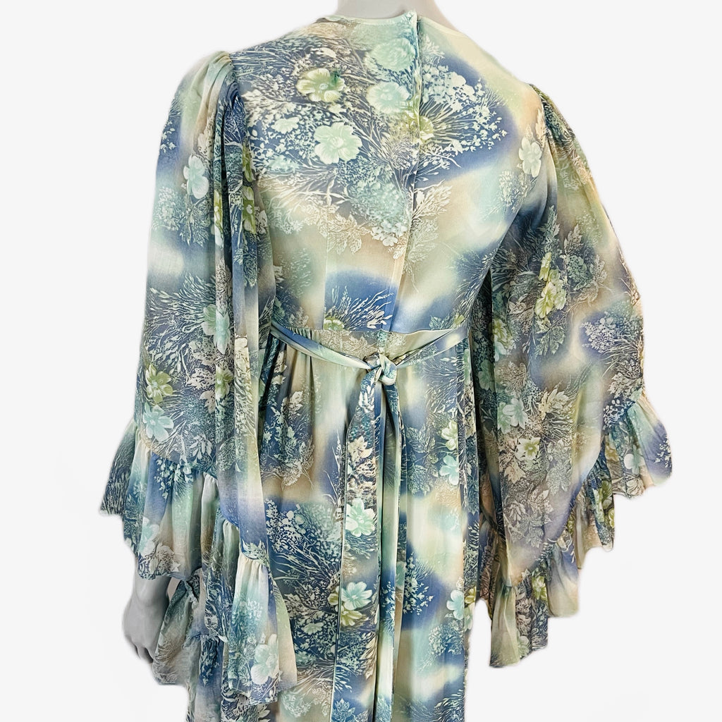 Angel Sleeve 1970s Ethereal Romance Maxi Dress — vintage 1970s dress