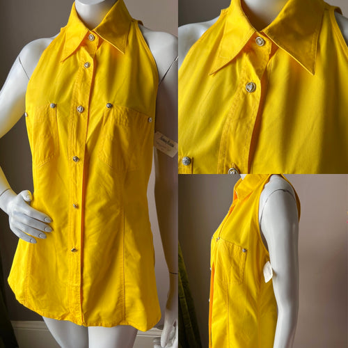 Versace JC 90s Banana Yellow Tunic Top — vintage 1990s Versace caftan in yellow