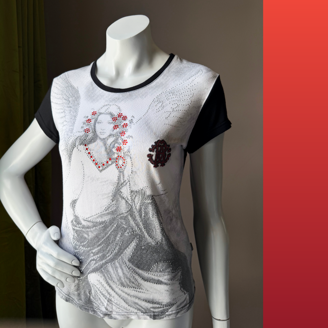 Roberto Cavalli Angel Grail Studded Tshirt