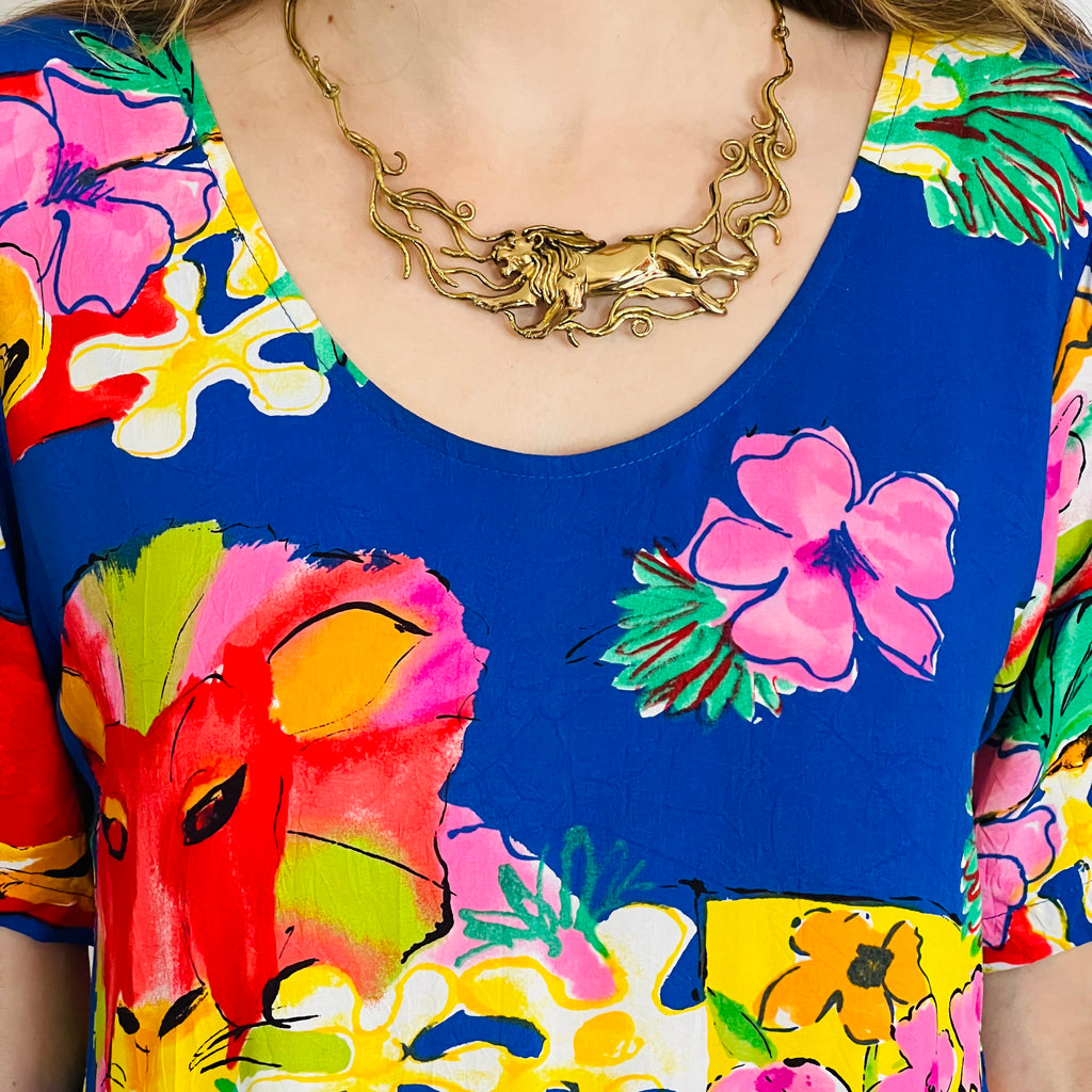 Jams World Lion Print 1990s Sun Dress — vintage 1990s Jams World dress