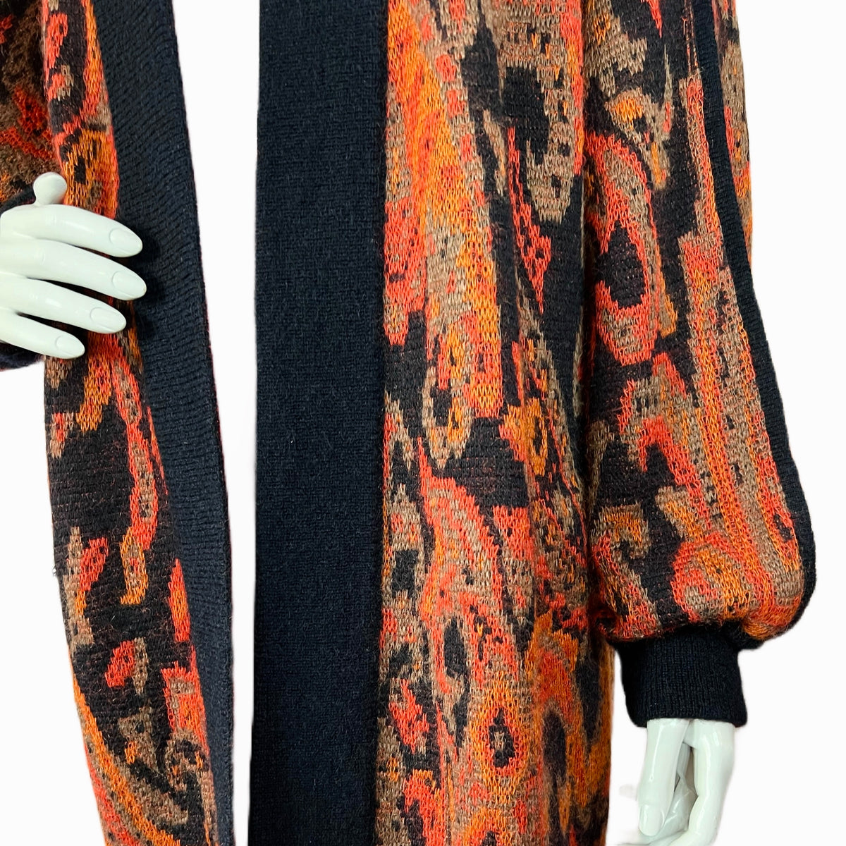 Escada Cardigan Mohair Knit Sweater w Pockets — vintage Escada knit in black