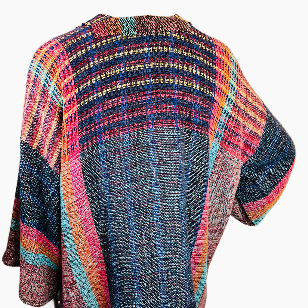 Peggy Kondo Rainbow Hand Woven Jacket — vintage Peggy Kondo top in multicolour